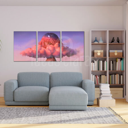 Cuadro Juvenil Tríptico Chica Nube